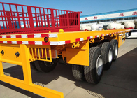 3つの車軸が付いている平床式トレーラーのトレーラ トラックを半運ぶ容器30-60トン13m