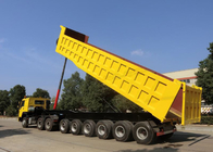 採鉱および構造のためのトレーラ トラックを半ひっくり返す3つの車軸60-80トン
