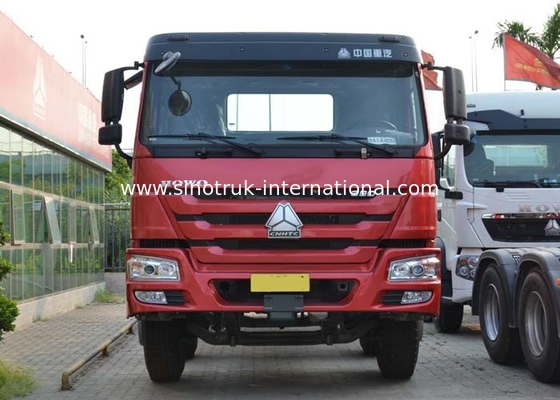 8X4 LHD のユーロ 2 の 336HP 赤い商業貨物箱のトラック 30-60 トン