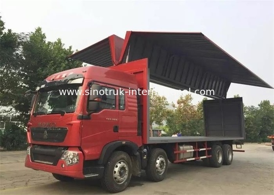 8X4 LHD WingヴァンCargo Truckの貨物大きい積載量の商用車