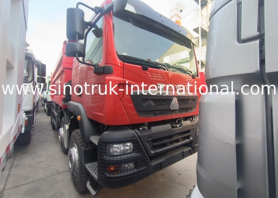 Sinotruk Howo トンパーダンプトラック Tx 400hp ユーロ 2 8 × 4 Lhd U形貨物箱 赤
