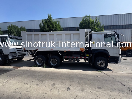 SINOTRUK エンジン 371HP 6 × 4 LHD HOWO ダンプトラック ホワイト 19-20CBM 中間リフティング