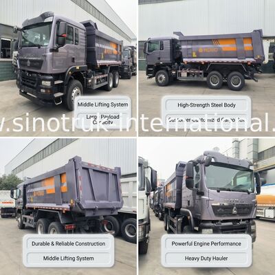 SINOTRUK 重荷運搬機 TX ターパーダンプトラック 380HP エンジン,30-40トンの負荷容量と中途半端な持ち上げタイプ