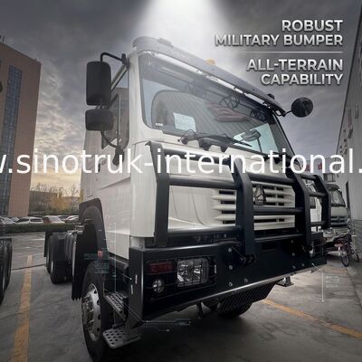 SINOTRUK HOWO ゴースト・フェイス キャビン トラクター トラック 6X6 ユーロ 2 430 HP 軍用バンパー 白