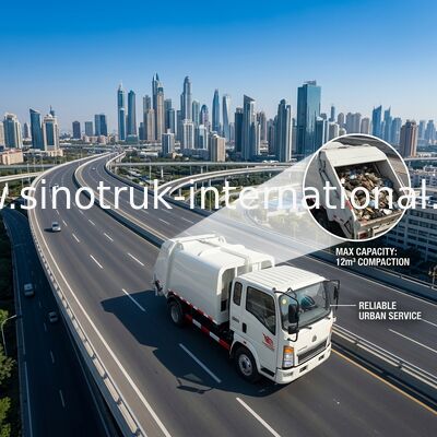 LHD 4X2 SINOTRUK HOWOはコンパクターのゴミ収集のトラック5を- 6m3圧縮した