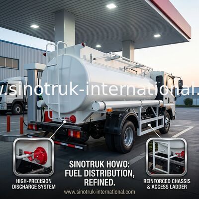 SINOTRUK HOWO 4X2 6ホイール オイルタンクトラック 5-6CBM 流量計付きシングルビン