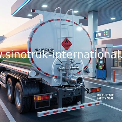 SINOTRUK HOWO レッド 380HP 8×4 12ホイール 高容量オイルタンク トラック