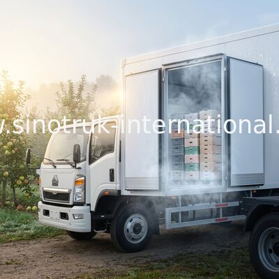 4x2 SINOTRUK HOWOの冷蔵トラック140HP RHD 95km/H