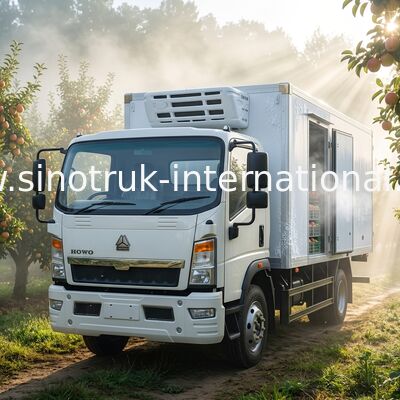低雑音の 4x2 冷却装置の冷凍庫のトラック Sinotruk Howo 140hp Rhd