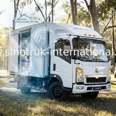 白いSINOTRUK HOWO 10トンの冷蔵トラック140HP LHD