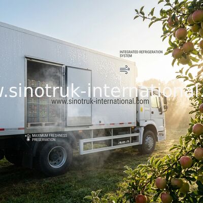 SINOTRUK の 25 トンは食糧トラック LHD 6X4 の冷却装置箱のトラックを冷やしました