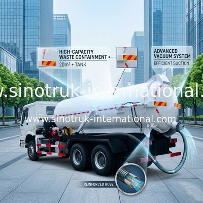 管システムが付いている吸引車 15-18CBM RHD の真空のタンクローリーに掃除機をかけて下さい