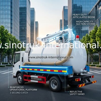 公衆衛生企業 5-6CBM LHD 4X2 Euro2 のための SINOTRUK HOWO の下水の吸引のトラック