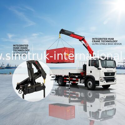頑丈なトラックによって取付けられるクレーン景色の公衆衛生のための SINOTRUK 5 トンの