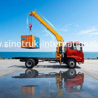 LHD 4X2 のトラックはブーム クレーン 3.2 トン SINOTRUK ZZ1127G4215C1 を取付けました