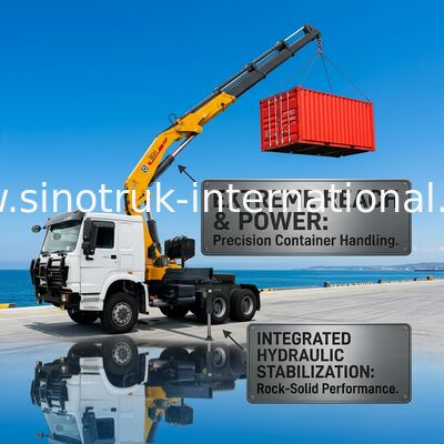 SINOTRUKのトラクターのトラックは油圧クレーン6X4 LHD 336HP XCMG 12トンを伸ばします取付けました