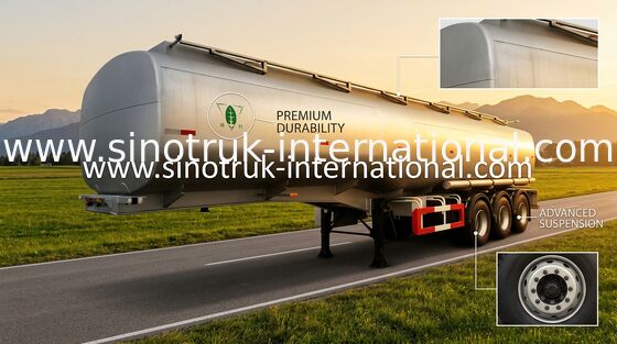 SINOTRUK Mnの鋼鉄石油燃料の輸送のための60台のCfmのオイル タンクの半平面トレーラー