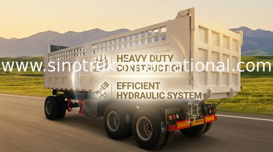 採鉱および建設業のためのトレーラーのダンプ トラック 3 の車軸 60Tons 11m