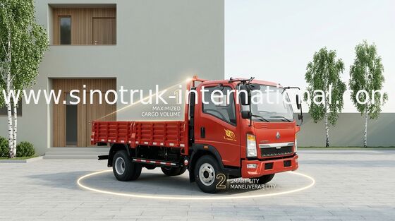 野菜のフルーツを運ぶ白い SINOTRUK の軽量トラック