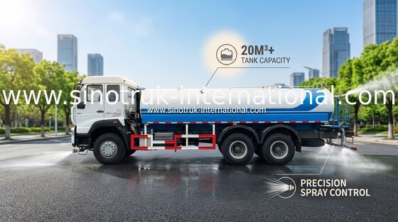 5000ガロンの給水車SINOTRUK 11.00R20の放射状のタイヤ9920の× 2496の× 3550のMm