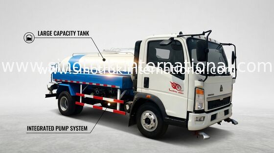 道の洗い流すことのための SINOTRUK HOWO の軽トラックの給水車 5-8CBM