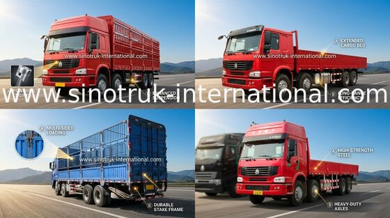 12 車輪 LHD Euro2 336HP の貨物棒ボディ トラック/家畜の容器のトラック