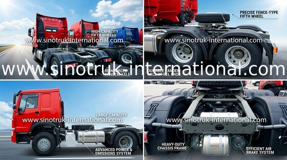 トレーラー トラックのトラックLHD 6x4 371HPの平屋根の小屋SINOTRUK HOWOのトラックを引いて下さい