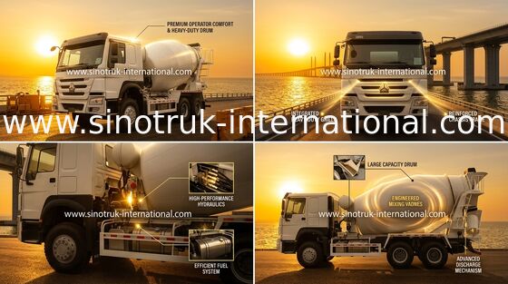 LHD 6×4 10wheelsのトラックミキサのトラックの高い馬力336HP
