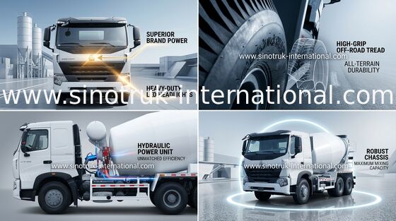移動式具体的な混合物のトラック、産業コンクリートミキサー車車 RHD 6X4