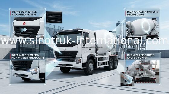 トラックミキサ装置 A7 ポンプ具体的なトラック 10CBM 371HP 6X4 LHD