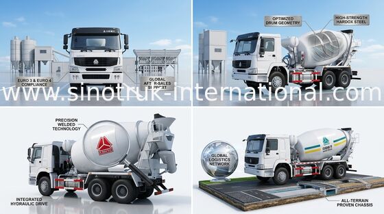 トラックミキサのトラック SINOTRUK HOWO 10CBM 290HP 6X4 LHD ZZ5257GJBM3841W