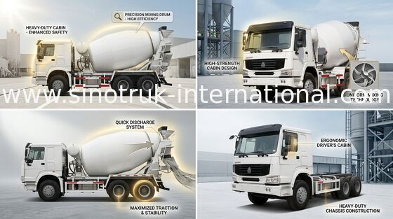 トラックミキサのトラック SINOTRUK HOWO 10CBM 336HP 6X4 LHD ZZ5257GJBN3841W