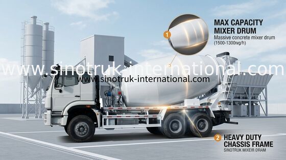 10CBM SINOTRUK HOHAN のトラックミキサのトラック Euro2 290HP 6X4 RHD ZZ5255GJBM3846B1