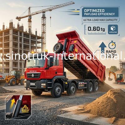 Sinotruk Howo トンパーダンプトラック Tx 400hp ユーロ 2 8 × 4 Lhd U形貨物箱 赤