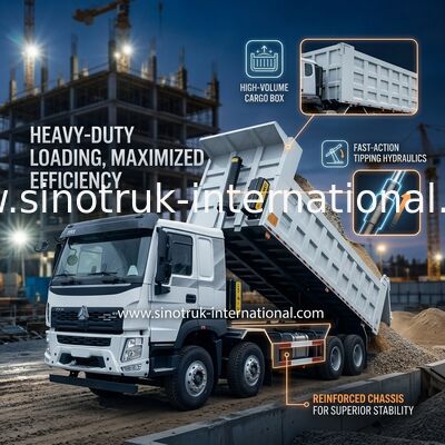SINOTRUK HOWO 380HP ターパーダンプトラック 12輪 LHD 31トンの 20-30CBM V7-X キャビーン