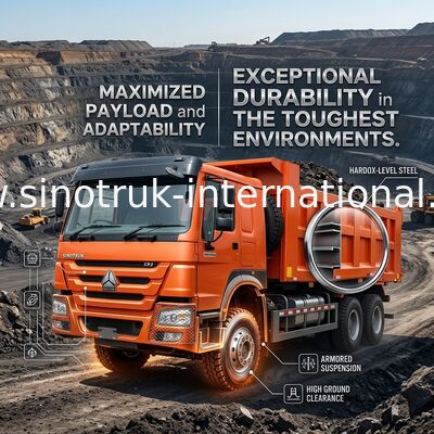 シノトルク ホウ・ティッパー・ダンプトラック 400HP 8 × 4 Rhd 12 輪 大きなトレイ 7600mm
