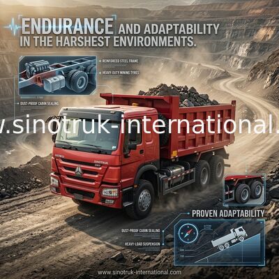 SINOTRUK HOWO 380HP LHD ターパーダンプトラック 6X4 レッド