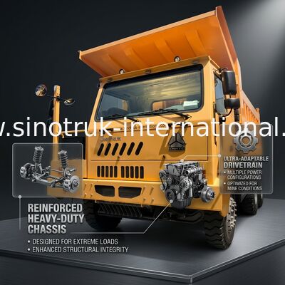 シノトルク・ホウ・マイニング・ティッパー・ダンプトラック 90トン 6 × 4 高強度鋼貨体
