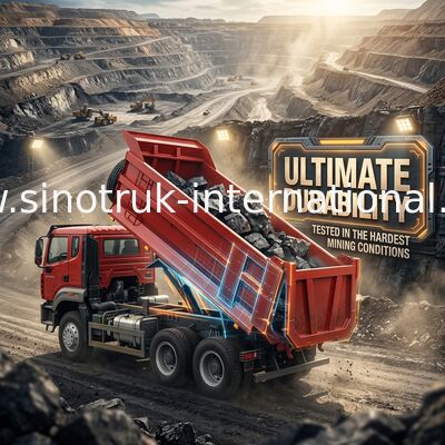 SINOTRUK HOWO N7 ターパーダンプトラック 6 × 4 10輪 380hp 輸出用 U型 卸載が簡単