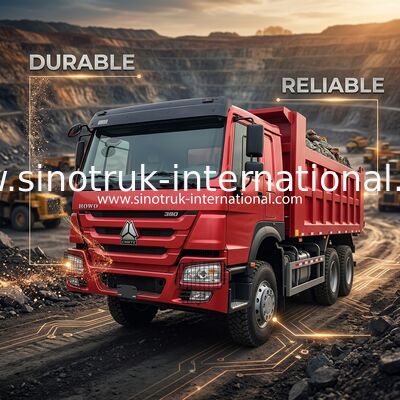 SINOTRUCK ホウ・ティッパーダンプトラック 380hp 6 × 4 20CBM ボックス10ホイール 角を砕く鉄