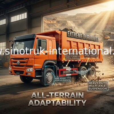 シノトルク ホウ・ティッパー・ダンプトラック ウェイチャイ 380HP 6 × 4 5200 - 5800mm 輸出用