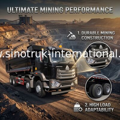 構造のためのSINOTRUK HOHAN 8×4の黒のダンプカーのダンプ トラック