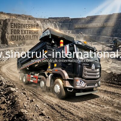 Sinotruk HOWOのダンプカーのダンプ トラック8X4 371hp 12の車輪黒いN7 ZZ3317V386JB1R
