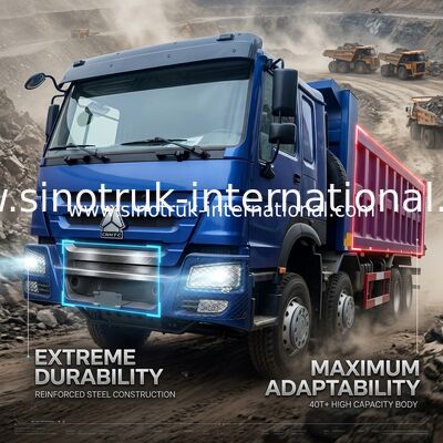 SINOTRUK青いHOWO 400HP 8×4のダンプカーのダンプ トラックLHD