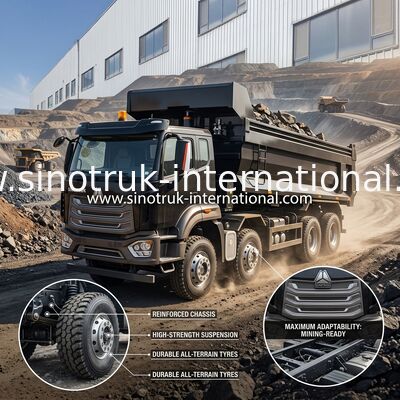 371HP SINOTRUK HOWOのダンプカーのダンプ トラックRHD 8×4
