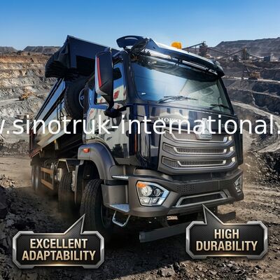 LHD 8×4 10wheels HOWOのダンプカーのダンプ トラックの高い馬力371HP