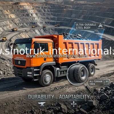 オレンジSinotruk Howo 6 x 4のダンプカーのダンプ トラック新しい371HP LHD