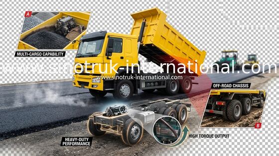 を使用して採鉱のための371HP LHD SINOTRUK HOWO 6x4のダンプ トラック