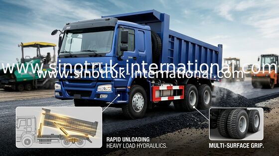 HOWO A7のダンプ トラック336HP 6X4 LHD 20CBM 40のトンHYVAシリンダー重いダンプ トラック