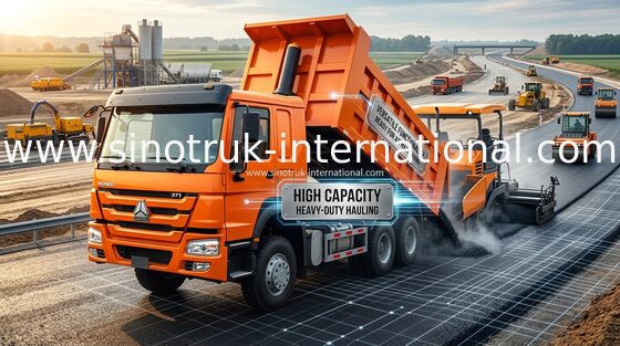 オレンジSinotruk Howoのダンプ トラック371 HP 12の車輪LHDの高い積載量